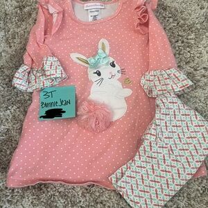 Bonnie Jean Toddler Pink Bunny Set - 3T